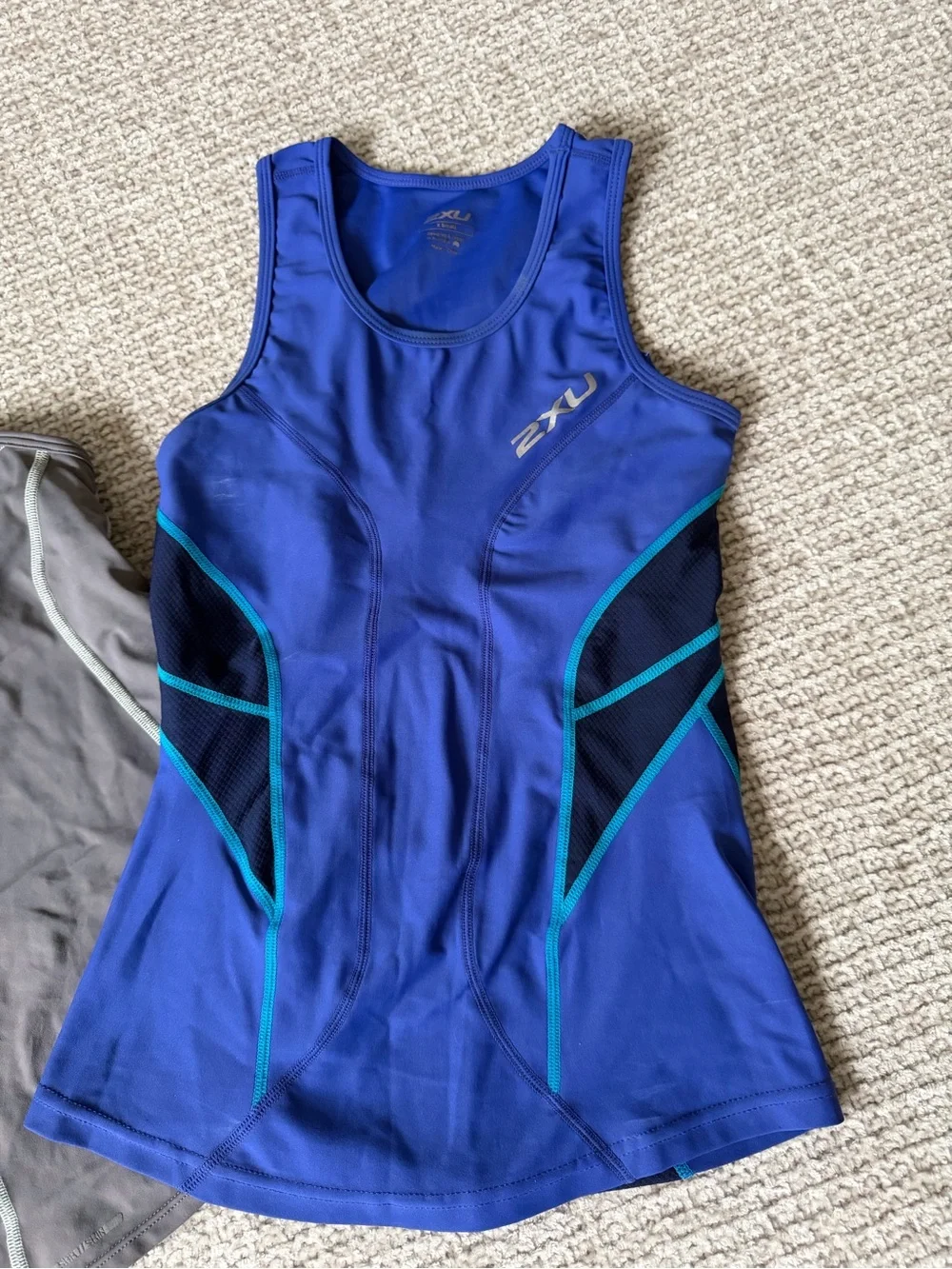 2XU Women's Blue and Gray Racerback cycling tank tops